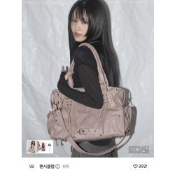 팬시클럽 벨티드 워싱 레더백
